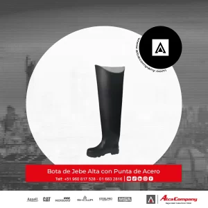 Bota de Jebe Alta con Punta de Acero