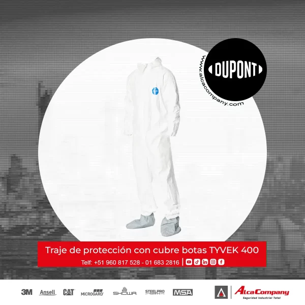 Traje dupont tyvek 400 con Cubrebotas