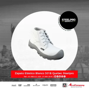 Zapato Elástico Blanco 301B Quebec Steelpro