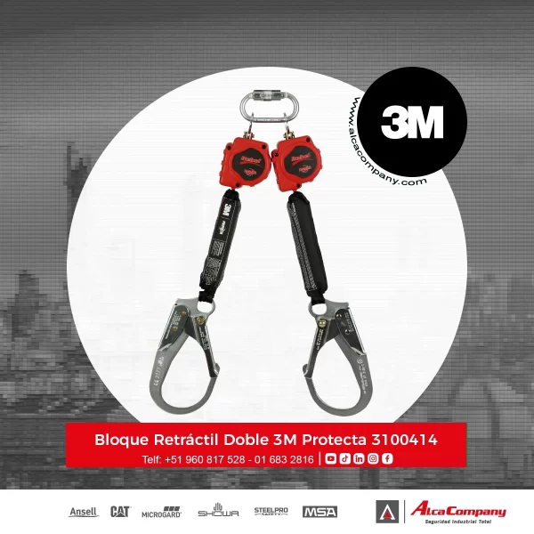 Bloque Retráctil Doble 3M Protecta 3100414 Bloque Retráctil Doble 3M Protecta 3100414