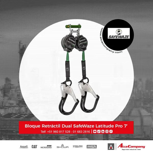 Bloque Retráctil Dual SafeWaze Latitude Pro 7′ Bloque Retráctil Dual SafeWaze Latitude Pro 7′
