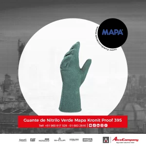 Guante de Nitrilo Verde Mapa Kronit Proof 395