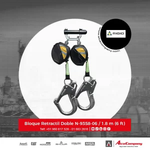 Bloque Retractil Doble N-9358-06 / 1.8 m (6 ft) Rigid