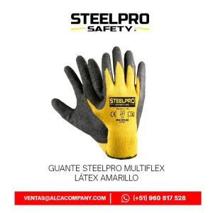 Guante Steelpro Multiflex Látex Amarillo
