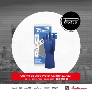 Guante de Jebe Protex Calibre 22 Azul
