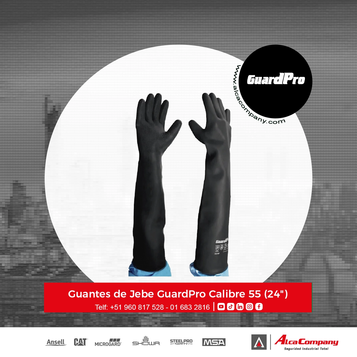 Guantes de Jebe GuardPro Calibre 55 (24