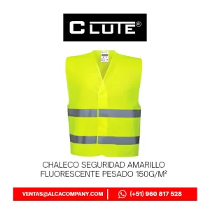 Chaleco Seguridad Amarillo fluorescente Pesado 150g-m² Clute