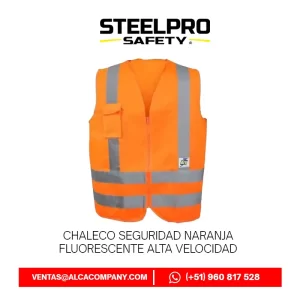Chaleco Seguridad Naranja fluorescente Alta velocidad Steelp