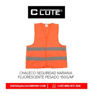 Chaleco Seguridad Naranja fluorescente Pesado 150g-m² Clute