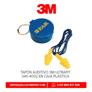 Tapón Auditivo 3M UltraFit 340-4002 en Caja Plastica